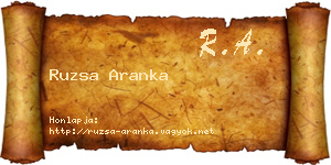 Ruzsa Aranka névjegykártya